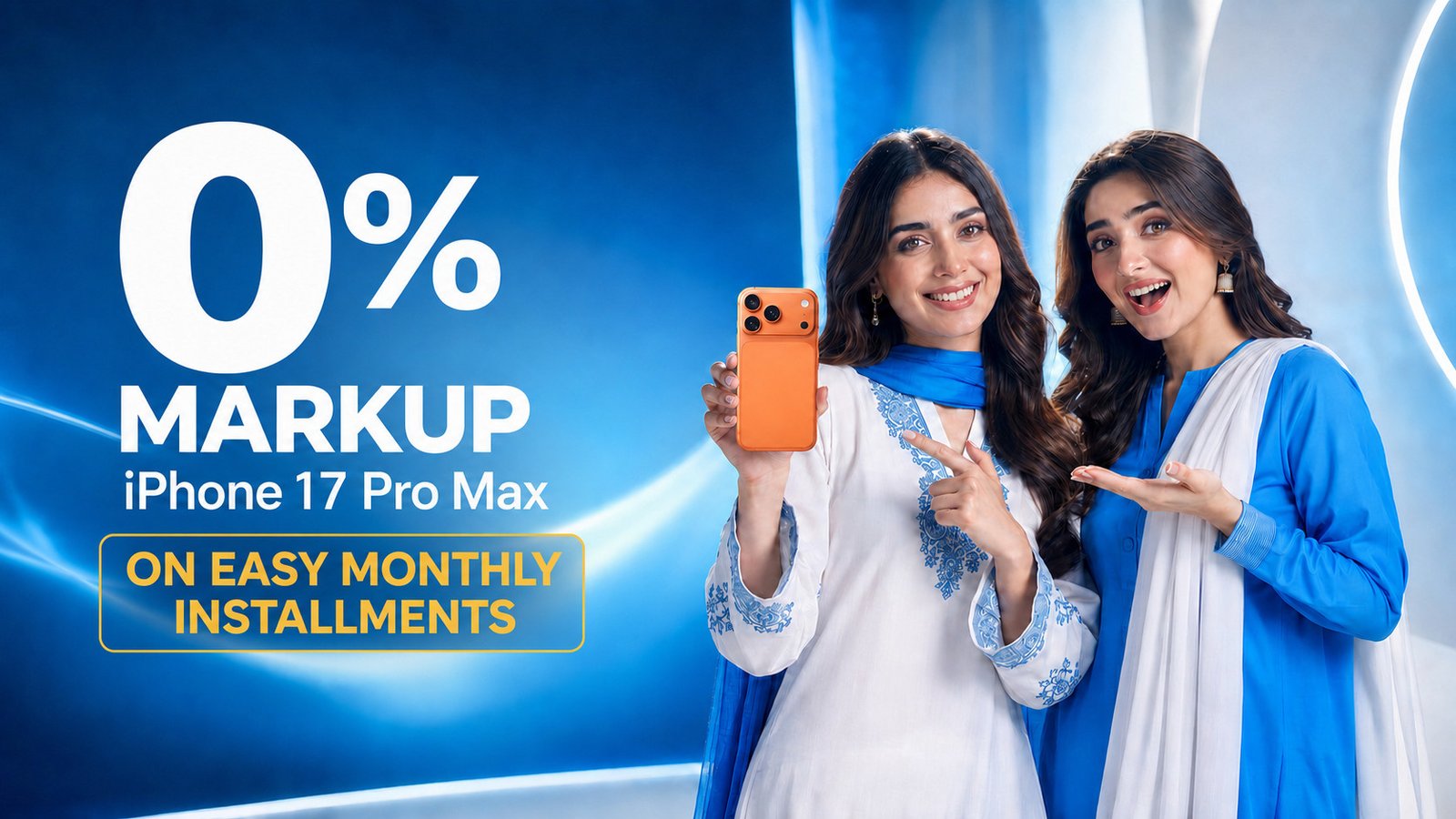 iPhone 17 Pro Max Orange on 0% markup with easy monthly installments